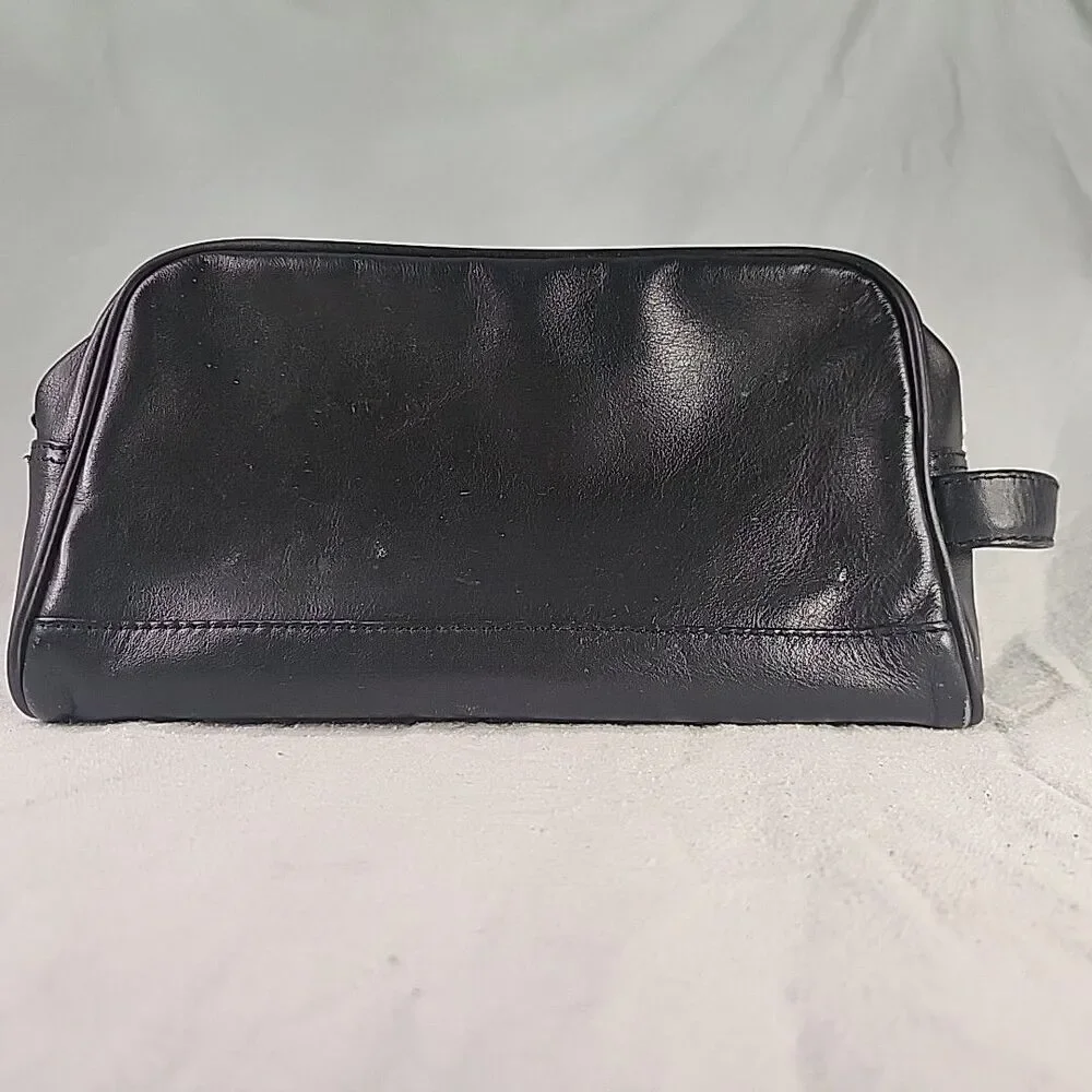 Toiletry Bag Kenneth Cole Reaction Leather Case Travel Bag Black 10”x6”x3”